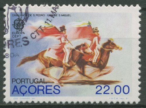 Portugal - Azoren 1981 Europa CEPT Folklore Reiterspiele 342 gestempelt