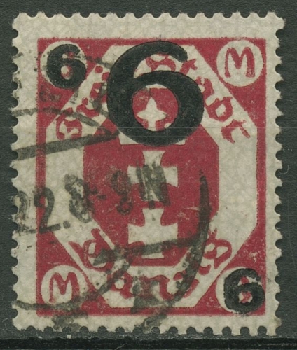 Danzig 1922 KL. Staatswappen mit Aufdruck 106 b gestempelt, Massenentwertung