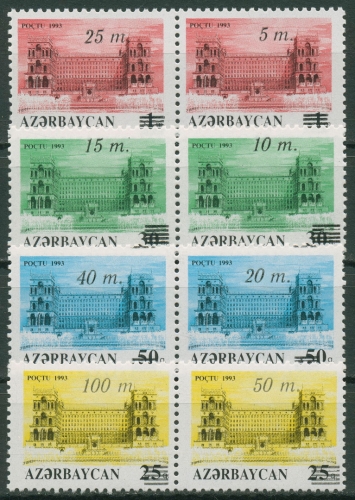 Aserbaidschan 1994 Regierungspalast Baku 107/10 Aufdruck 122/29 Paare postfrisch
