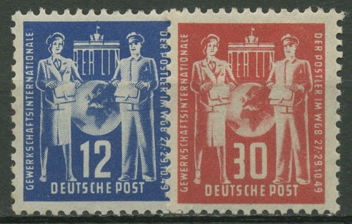DDR 1949 Gründungskonferenz Weltgewerkschaftsbund 243/44 postfrisch