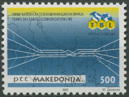 Makedonien 1993 Fernmeldeverbindung 13 postfrisch