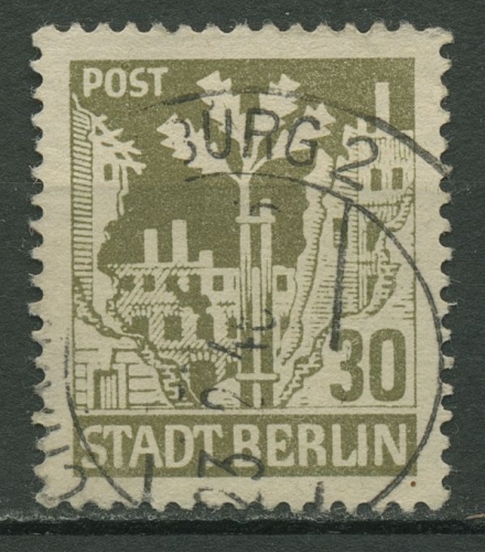 SBZ Berlin & Brandenburg 1945 Eiche 7 Aa wbz gestempelt