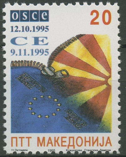 Makedonien 1995 Beitritt zu Europarat und OSZE 61 postfrisch
