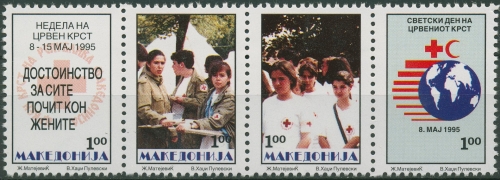 Makedonien 1995 Zwangszuschlagsmarken Rotes Kreuz Z 75/78 ZD postfrisch