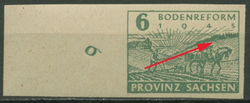 SBZ Provinz Sachsen 1945 Bodenreform Plattenfehler 85 wa II postfrisch