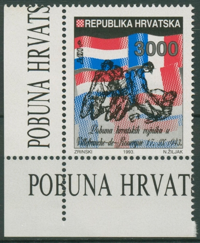Kroatien 1993 Soldatenaufstand Villefrance-de-Rouergue 258 Ecke postfrisch