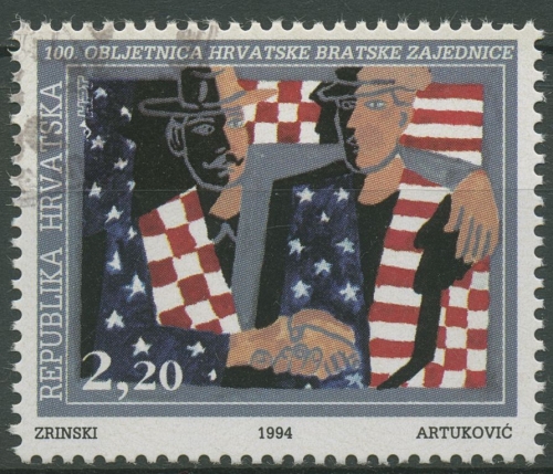 Kroatien 1994 Auswandererverband in USA 289 gestempelt
