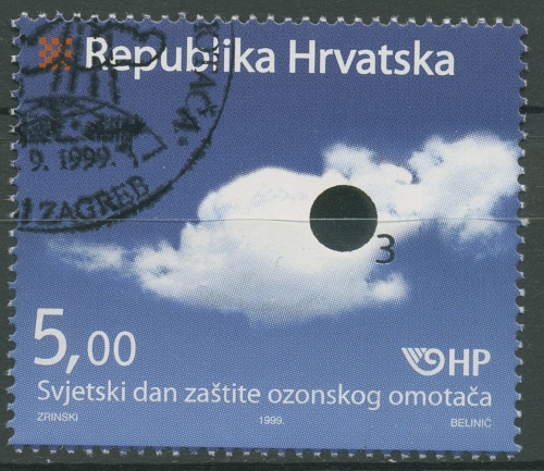 Kroatien 1999 Schutz der Ozonschicht Wolken 523 gestempelt