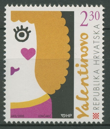 Kroatien 2000 Valentinstag Frauengesicht 536 postfrisch