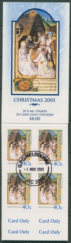 Australien 2001 Weihnachten Anbetung der Könige MH 144 gestempelt (C29596)