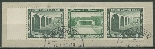 Deutsches Reich Zusammendrucke 1936 WHW Moderne Bauten W 122 LR gestempelt