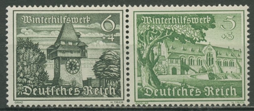 Deutsches Reich Zusammendrucke 1939 WHW Bauwerke W 136 postfrisch