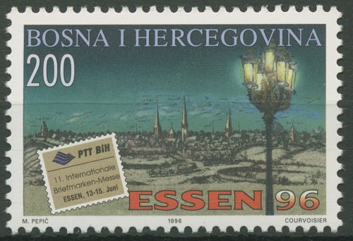 Bosnien-Herzegowina 1996 Briefmarkenmesse Essen Straßenlaterne 53 postfrisch