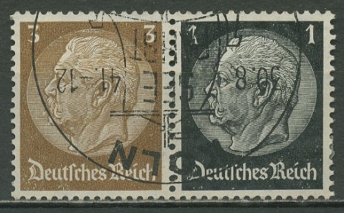 Dt. Reich Zusammendrucke 1939 aus Einheitsgeberstreifen 1, W 77 gestempelt