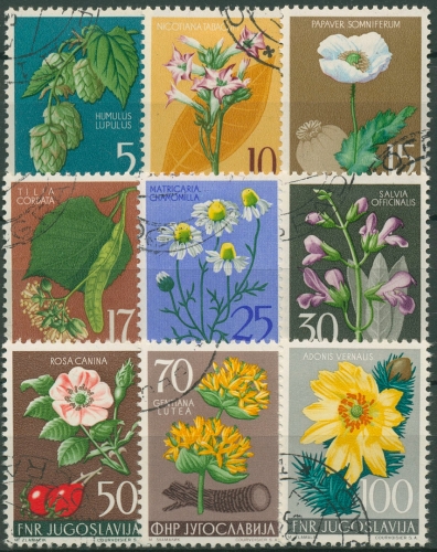 Jugoslawien 1955 Pflanzen Blumen 765/73 gestempelt