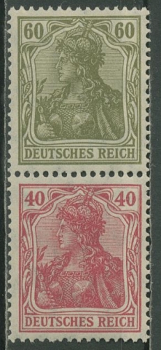 Dt. Reich Zusammendrucke 1921 Germania/Ziffern S 25 mit Falz