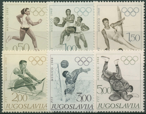 Jugoslawien 1968 Olympia Sommerspiele Mexiko 1290/95 postfrisch