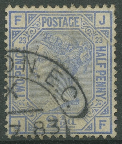 Großbritannien 1880 Victoria 2 1/2 Pence, 59 Platte 23 gestempelt, kl. Fehler