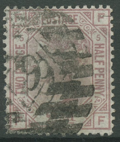 Großbritannien 1876 Victoria 2 1/2 Pence, 47 Platte 5 gestempelt, Zahnfehler