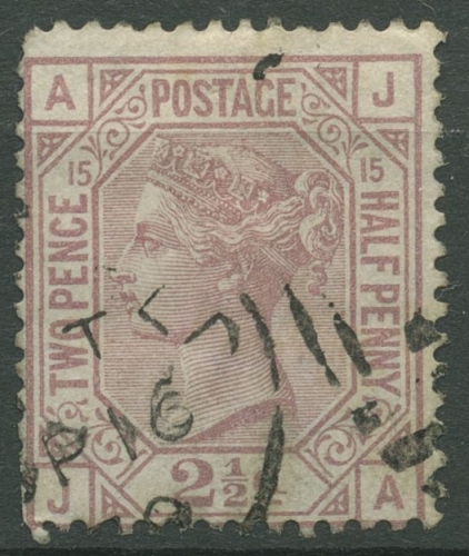 Großbritannien 1876 Königin Victoria 2 1/2 Pence, 47 Platte 15 gestempelt