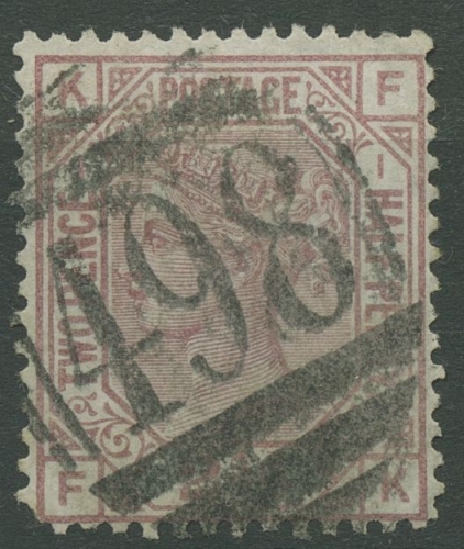 Großbritannien 1873 Victoria 2 1/2 Pence, 40 x Platte 1 gestempelt, Zahnfehler