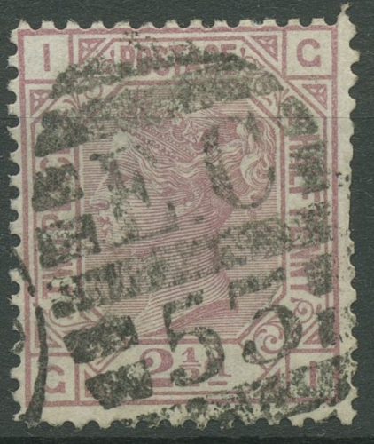 Großbritannien 1876 Victoria 2 1/2 Pence, 47 Platte 16 gestempelt, Mängel