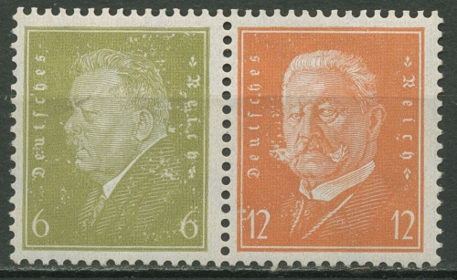 Deutsches Reich Zusammendrucke 1932 Reichspräsidenten W 29 mit Falz