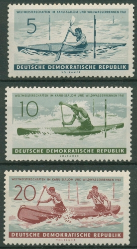 DDR 1961 Kanu-und Wildwasserrennen-WM 838/40 postfrisch