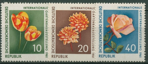 DDR 1961 Gartenbauausstellung IGA Erfurt Blumen 854/56 postfrisch