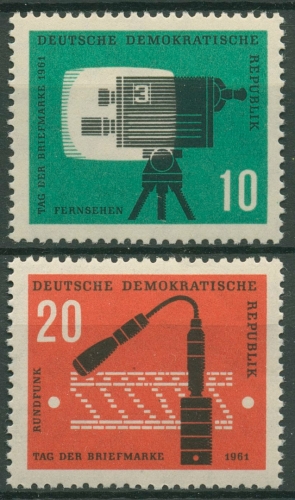DDR 1961 Tag der Briefmarke Fernsehkamera Mikrofon 861/62 postfrisch