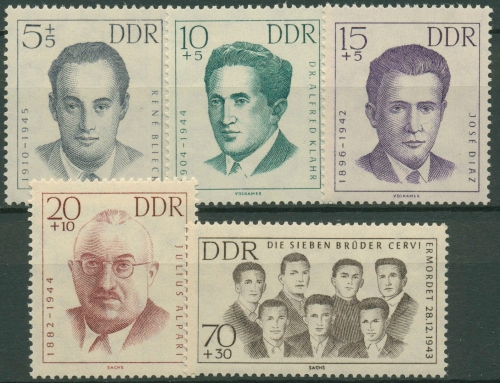 DDR 1962 Gedenkstätten Antifaschisten KZ-Opfer 918/22 postfrisch