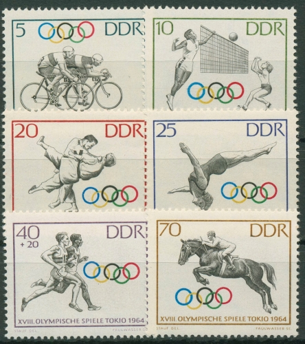 DDR 1964 Olympia Sommerspiele Tokio 1033/38 postfrisch