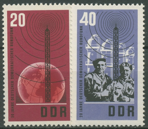 DDR 1965 Radio Rundfunk der DDR Sendemasten 1111/12 postfrisch