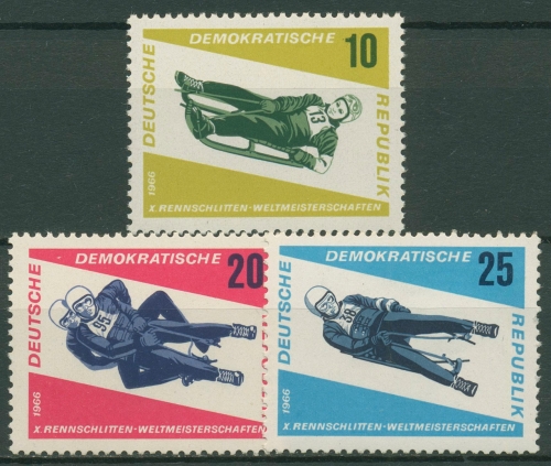 DDR 1966 Wintersport Rennrodeln WM 1156/58 postfrisch
