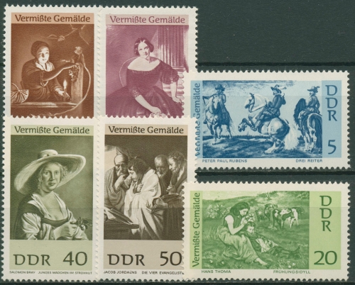 DDR 1967 Vermisste Gemälde 1286/91 postfrisch