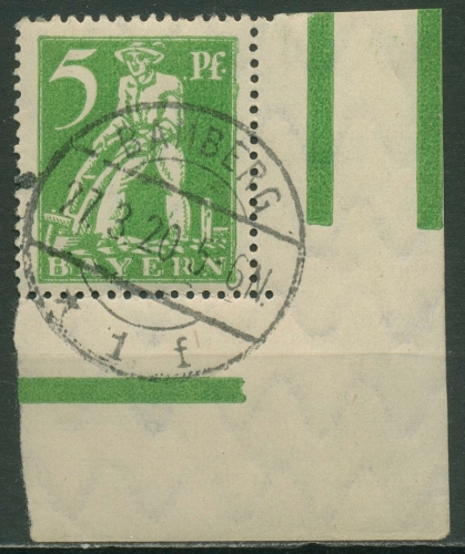 Bayern 1920 Abschiedsausgabe 178 Ecke unten rechts gestempelt