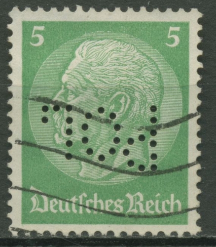 Dt. Reich 1933/36 POL-Lochung kopfstehend Hindenburg 515 POL gestempelt