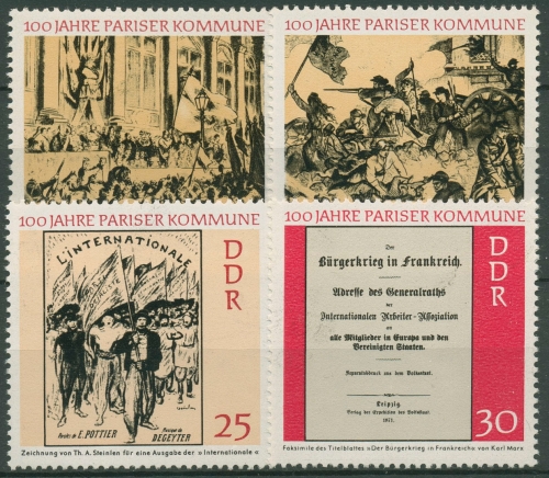 DDR 1971 Pariser Kommune 1655/58 postfrisch