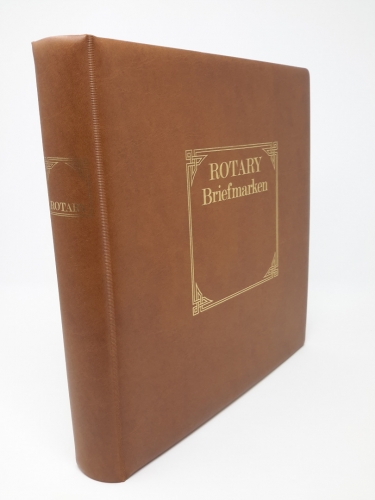 LINDNER Ringbinder 1102 hellbraun mit Aufdruck: ROTARY gebraucht (Z2361)