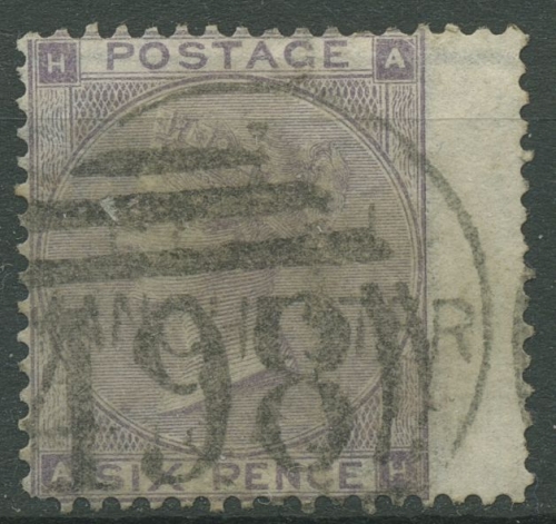 Großbritannien 1862 Königin Victoria 6 Pence, 20 I Rand rechts gestempelt