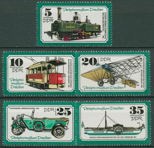 DDR 1977 Verkehrsmuseum Dresden Lokomotive Straßenbahn 2254/58 postfrisch