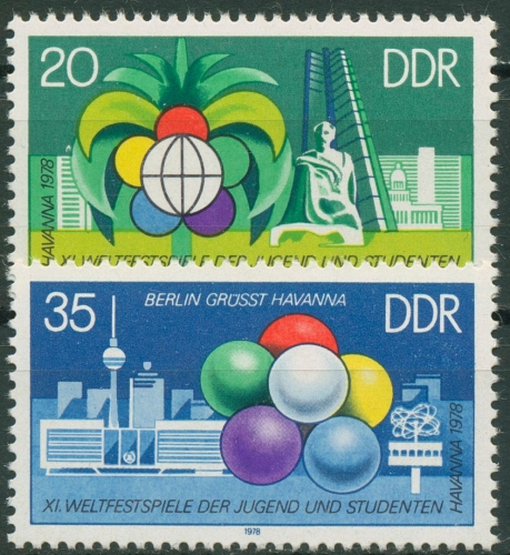 DDR 1978 Jugend-Weltfestspiele Havanna 2345/46 postfrisch