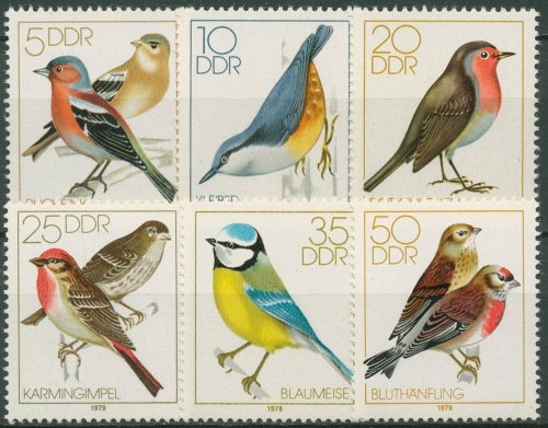 DDR 1979 Tiere Vögel Singvögel 2388/93 postfrisch