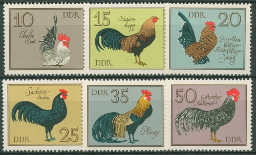 DDR 1979 Tiere Vögel Geflügelrassen 2394/99 postfrisch