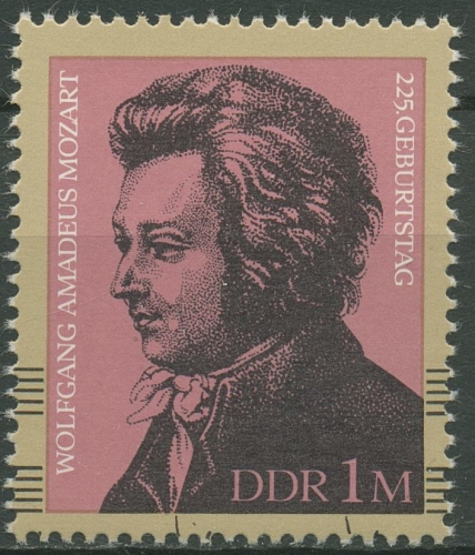 DDR 1981 Komponist Wolfang Amadeus Mozart 2572 Blockeinzelmarke postfrisch