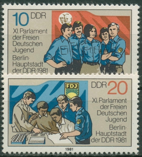 DDR 1981 FDJ Parlament 2609/10 postfrisch