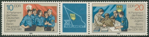 DDR 1981 FDJ Parlament 2609/10 ZD postfrisch