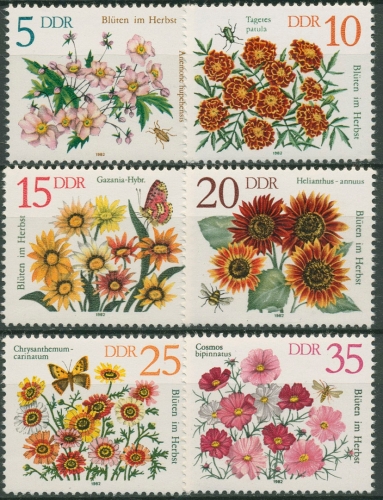 DDR 1982 Pflanzen Blumen Herbstblumen 2737/42 postfrisch