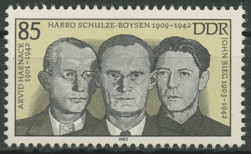 DDR 1983 Widerstandskämpfer Schulze-Boysen, Harnack, J.Sieg 2782 postfrisch
