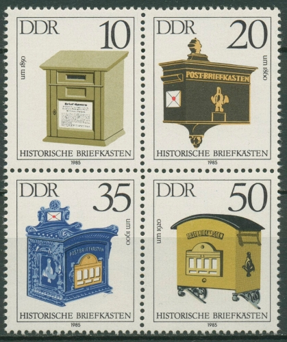 DDR 1985 Postkästen Historische Briefkästen 2924/27 ZD postfrisch